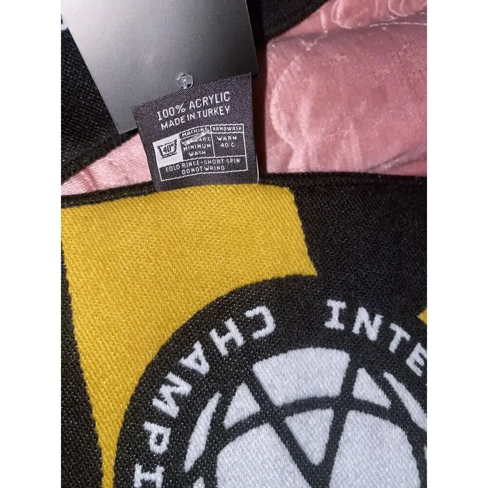 International Championship Cup Ruffneck Scarf Black‎ Yellow New With Tags
